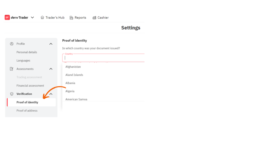 How To Verify A Deriv Account: proof of identity
